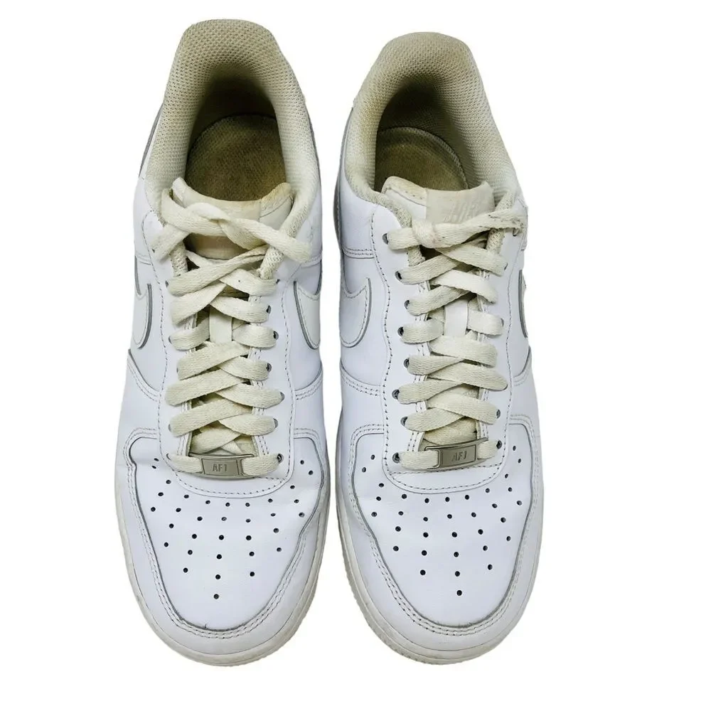 NIKE White Air Force One 1 Women's Sneakers Shoes Leather Low Top 9‎ 315115-112